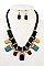 ROPE & FRINGE STONE BIB NECKLACE SET
