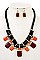 ROPE & FRINGE STONE BIB NECKLACE SET