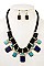 ROPE & FRINGE STONE BIB NECKLACE SET