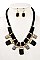 ROPE & FRINGE STONE BIB NECKLACE SET