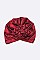 PACK OF 12 METALLIC FLOWER TURBAN HAT SET