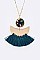 Celluloid Mix Metal Tasseled Pendant Necklace LA-12650