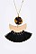 Celluloid Mix Metal Tasseled Pendant Necklace LA-12650