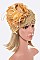 PACK OF 12 METALLIC ORGANZA FLOWER TURBAN HAT SET