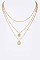 Stylish Metal Disk Multi-Layer Necklace LA-ON6502Z