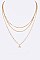 Chic CZ Petite Horn Pendant Layer Necklace LA-ON6421