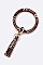 Snake Print Tassel Key Ring Bracelet