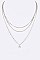 Chic CZ Petite Horn Pendant Layer Necklace LA-ON6421
