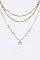Chic CZ Petite Horn Pendant Layer Necklace LA-ON6421