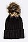 Chic Fur Pom Pom Beanie Hat LA-MM3003