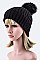 Chic Fur Pom Pom Beanie Hat LA-MM3003