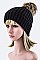 Chic Fur Pom Pom Beanie Hat LA-MM3003