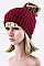 Chic Fur Pom Pom Beanie Hat LA-MM3003