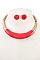 VIBRANT METAL LINK COLLAR NECKLACE SET