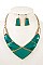 ELEGANT STONE BIB NECKLACE SET