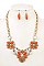 LINKED FLORAL BIB NECKLACE SET