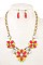 LINKED FLORAL BIB NECKLACE SET