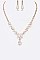 Classy CZ Flower Drop Bridal Necklace Set