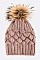 Pineapple Knit Beanie With Raccoon Fur Pompom LA-EXP1007