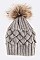 Pineapple Knit Beanie With Raccoon Fur Pompom LA-EXP1007