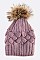 Pineapple Knit Beanie With Raccoon Fur Pompom LA-EXP1007