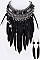 Posh Feather Heavy Chain Iconic Bib Choker Necklace Set LA-CN2035