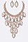 MULTI LAYER CRYSTAL STATEMENT NECKLACE SET