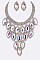 MULTI LAYER CRYSTAL STATEMENT NECKLACE SET