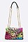 Striking Graffiti Chevron Quilted Shoulder Bag