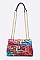 Striking Graffiti Chevron Quilted Shoulder Bag