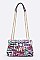 Striking Graffiti Chevron Quilted Shoulder Bag