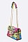 Striking Graffiti Chevron Quilted Shoulder Bag