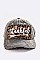 Thankful Leopard Print Patch Distress Cotton Cap LA-T13THK06