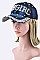 Crystal COWGIRL Embelished Fashion Denim Cap LA-HT277X041