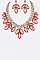 Posh Crystal and Gems Leaf Statement Necklace Set LA-GNE3010