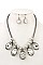 OVAL GEM PENDANT BIB NECKLACE SET