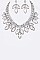 Posh Crystal and Gems Leaf Statement Necklace Set LA-GNE3010