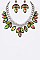 Posh Crystal and Gems Leaf Statement Necklace Set LA-GNE3010