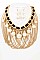 FAUX PEARL DRAPED CHAIN STATEMENT NECKLACE SET