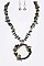 HOOP PENDANT MIX BEADS NECKLACE SET