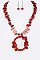HOOP PENDANT MIX BEADS NECKLACE SET