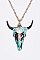 ARTSY Steer Skull Pendant Necklace WITH EARRINGS Set LA-SS0676