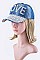 Crystal MOVE Embelished Fashion Denim Cap LA-EMH8487DD