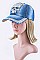 Crystal Skull Embelished Fashion Denim Cap LA-EMH8485
