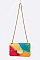 CANDY Style Chevron Embossed Rainbow Jelly Shoulder Bag