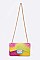 CANDY Style Chevron Embossed Rainbow Jelly Shoulder Bag