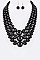 Layer Mix Pearl Statement Necklace Set