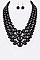 Layer Mix Pearl Statement Necklace Set