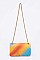 CANDY Style Chevron Embossed Rainbow Jelly Shoulder Bag