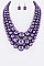 Layer Mix Pearl Statement Necklace Set